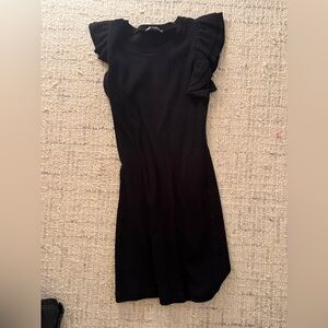 Zara Black Mini Dress with Ruffle Sleeves